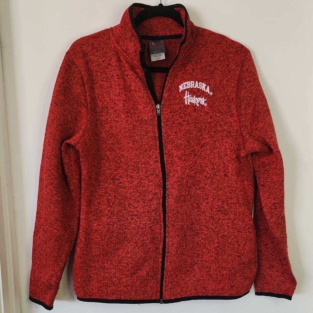 Nebraska Huskers Zip-Up Red and Black Sweater